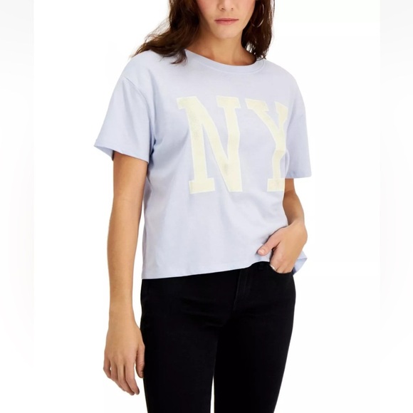 NWT Grayson Threads Black Juniors NY Tee Blue Size Medium - Picture 1 of 8